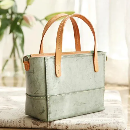Handmade Womens Leather Handbag Tote Purse Tote Cute Shopper Side Tote Bag for Men
