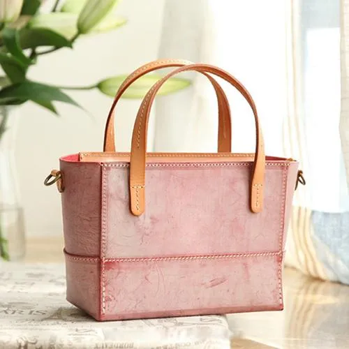 Handmade Womens Leather Handbag Tote Purse Tote Cute Shopper Side Tote Bag for Men