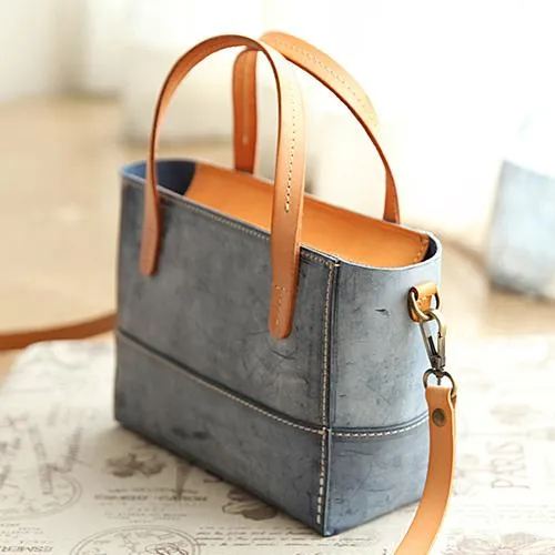 Handmade Womens Leather Handbag Tote Purse Tote Cute Shopper Side Tote Bag for Men