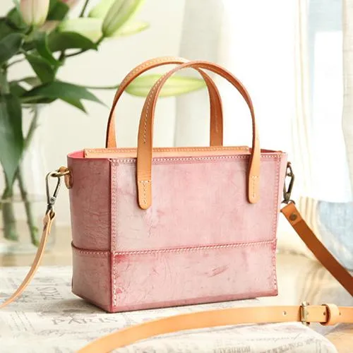 Handmade Womens Leather Handbag Tote Purse Tote Cute Shopper Side Tote Bag for Men