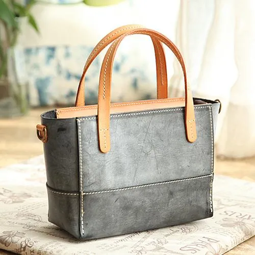 Handmade Womens Leather Handbag Tote Purse Tote Cute Shopper Side Tote Bag for Men