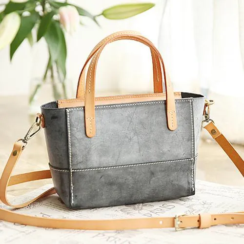 Handmade Womens Leather Handbag Tote Purse Tote Cute Shopper Side Tote Bag for Men