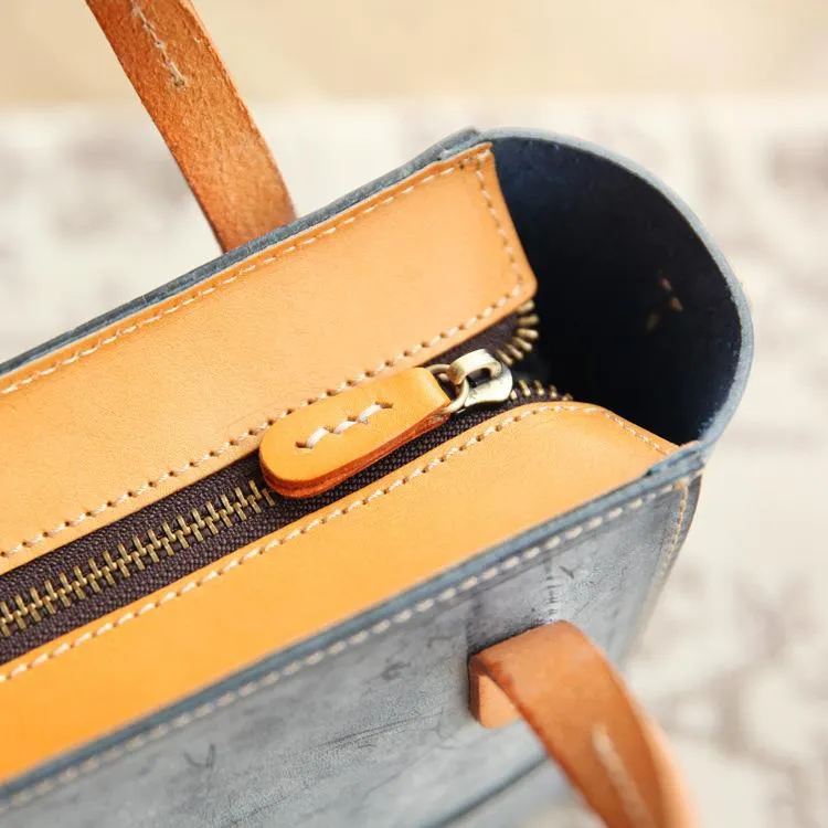 Handmade Womens Leather Handbag Tote Purse Tote Cute Shopper Side Tote Bag for Men