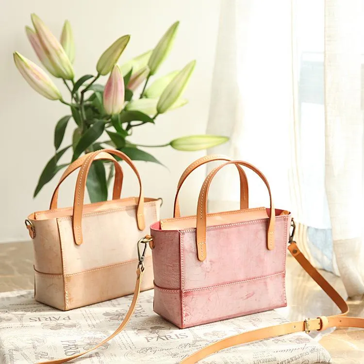 Handmade Womens Leather Handbag Tote Purse Tote Cute Shopper Side Tote Bag for Men