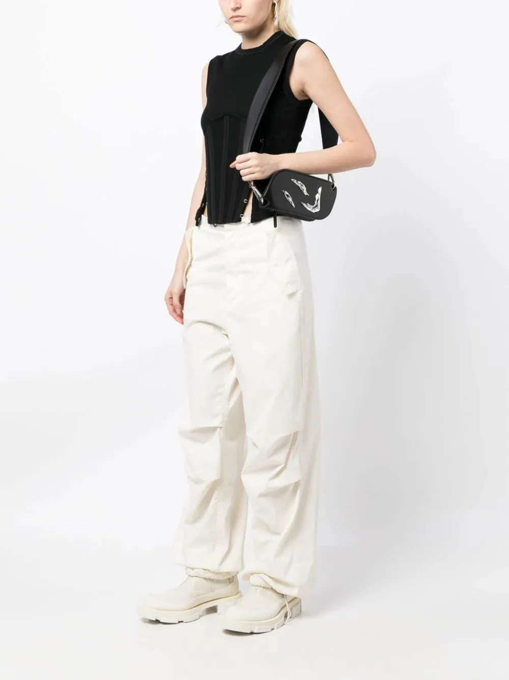 Hardware-Detail Shoulder Bag