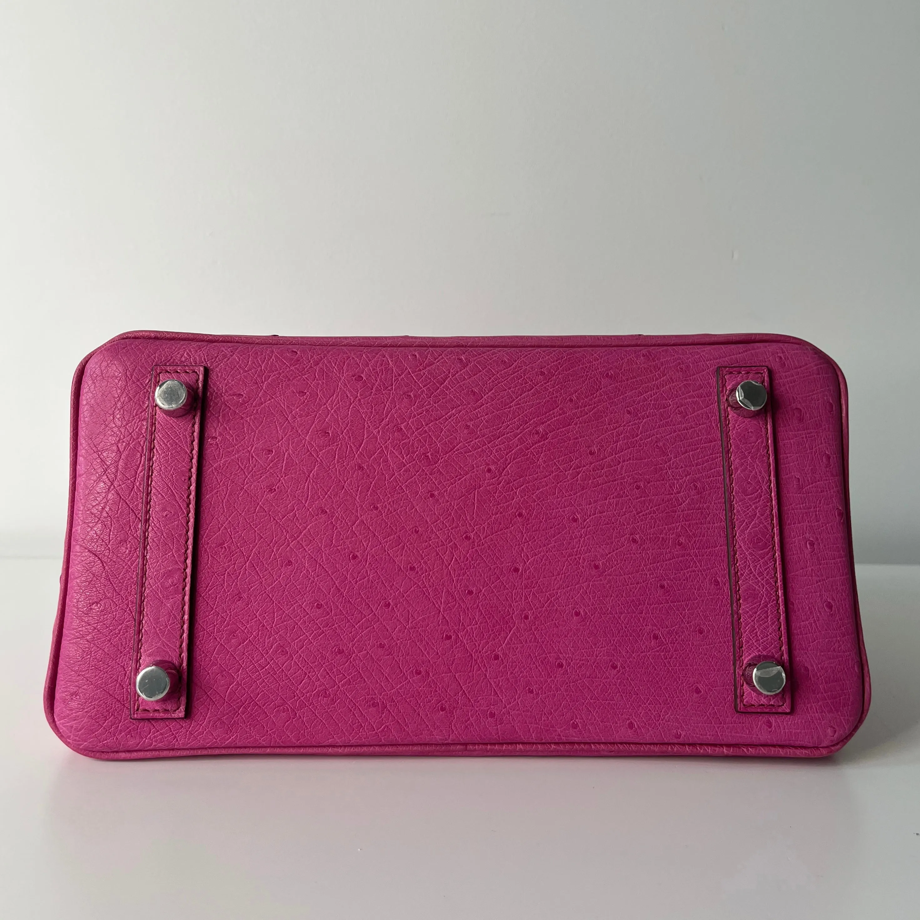 Hermes Birkin 25 Fuschia Ostrich Palladium Hardware