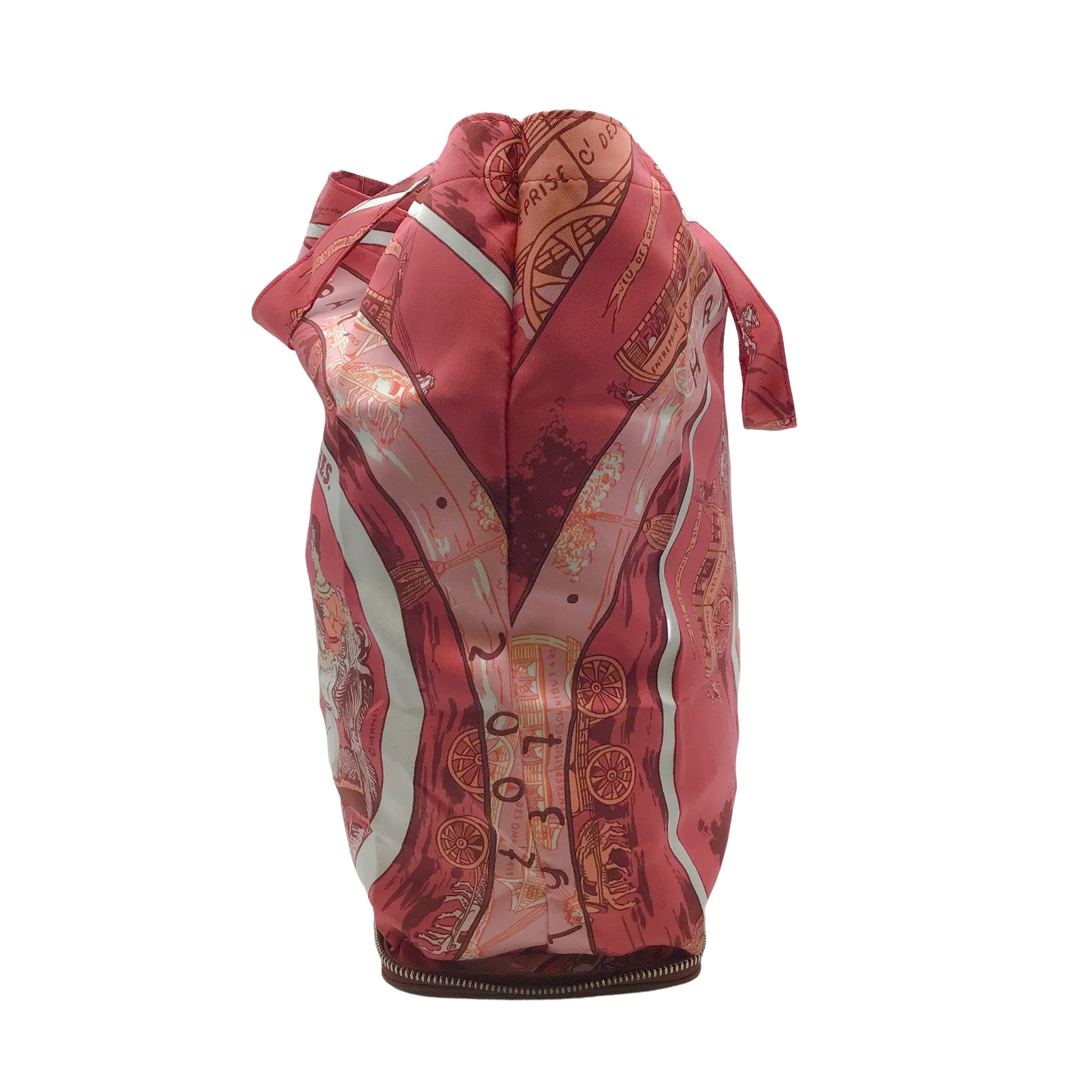 Hermes Pink / Red Silky Pop Folding Tote