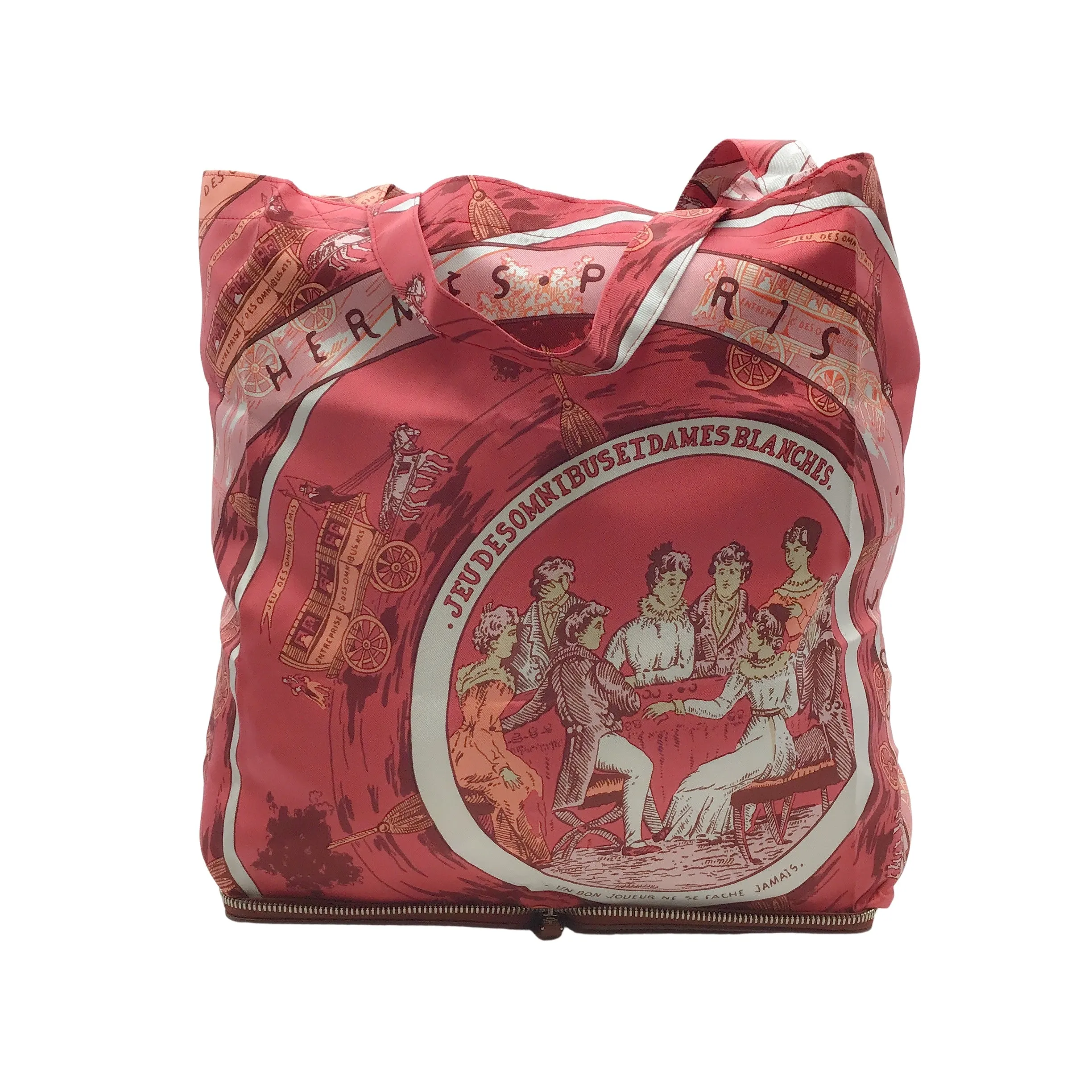 Hermes Pink / Red Silky Pop Folding Tote