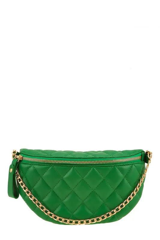 Jenny Faux Leather Quilted Belt Bag