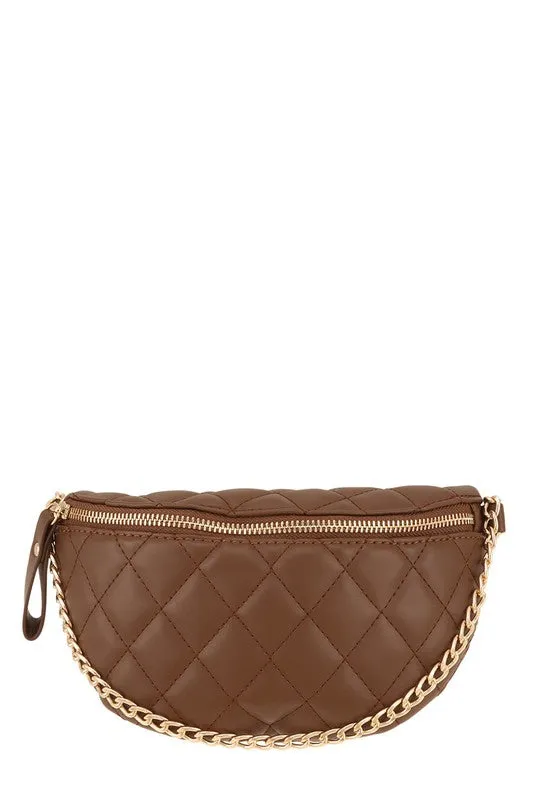 Jenny Faux Leather Quilted Belt Bag