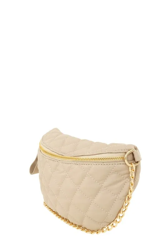 Jenny Faux Leather Quilted Belt Bag
