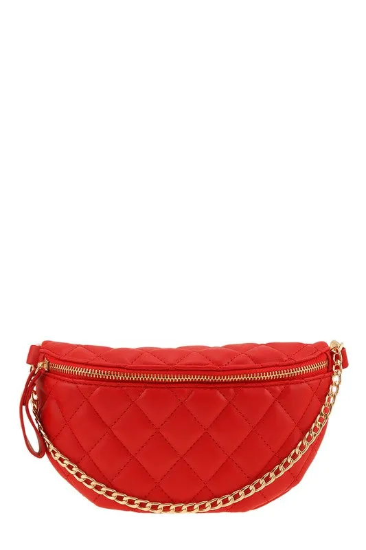 Jenny Faux Leather Quilted Belt Bag