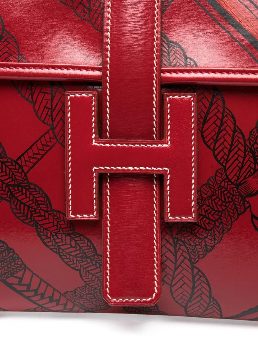 Jige Red Leather Clutch