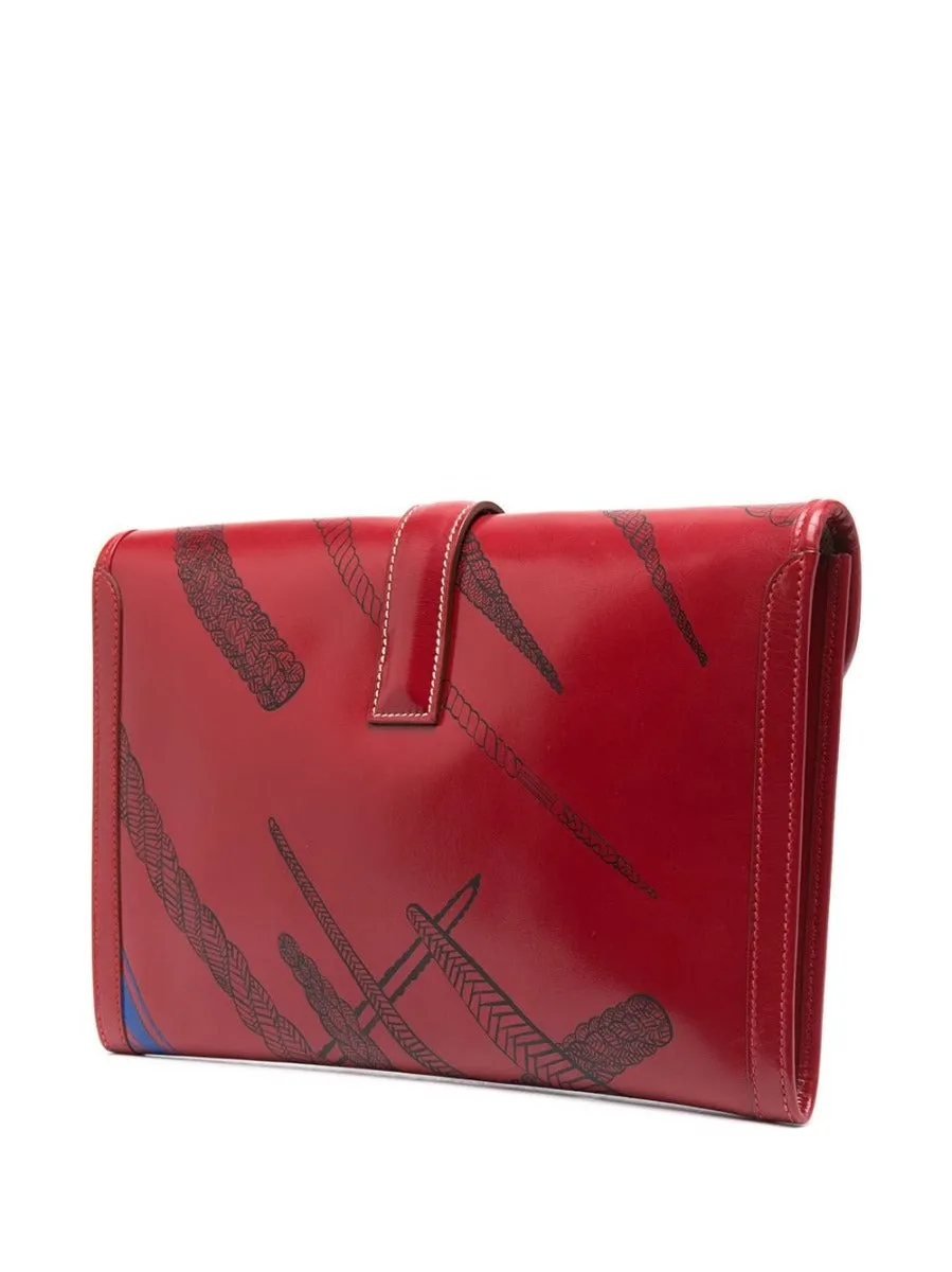 Jige Red Leather Clutch
