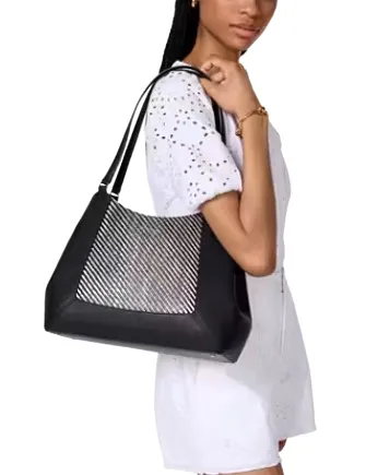 Kate Spade New York Lena Straw Triple Compartment Shoulder