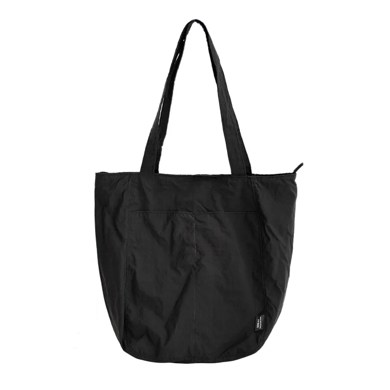 Large Nylon Tote Bag Womens Black Nylon Huge Tote Bag Minimalist Nylon Tote Bag With Zipper