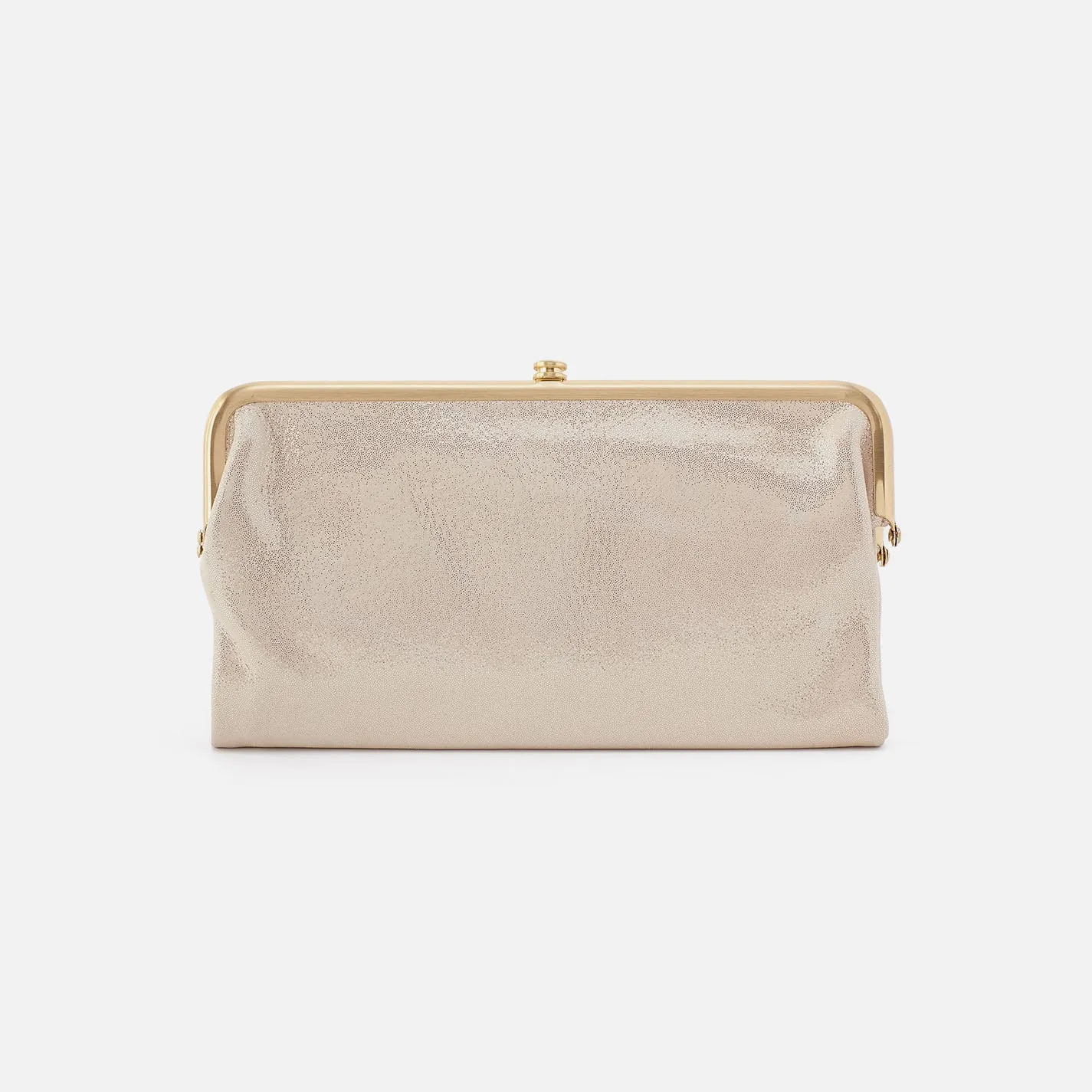 Lauren Clutch-Wallet In Metallic Leather - Sand Shimmer