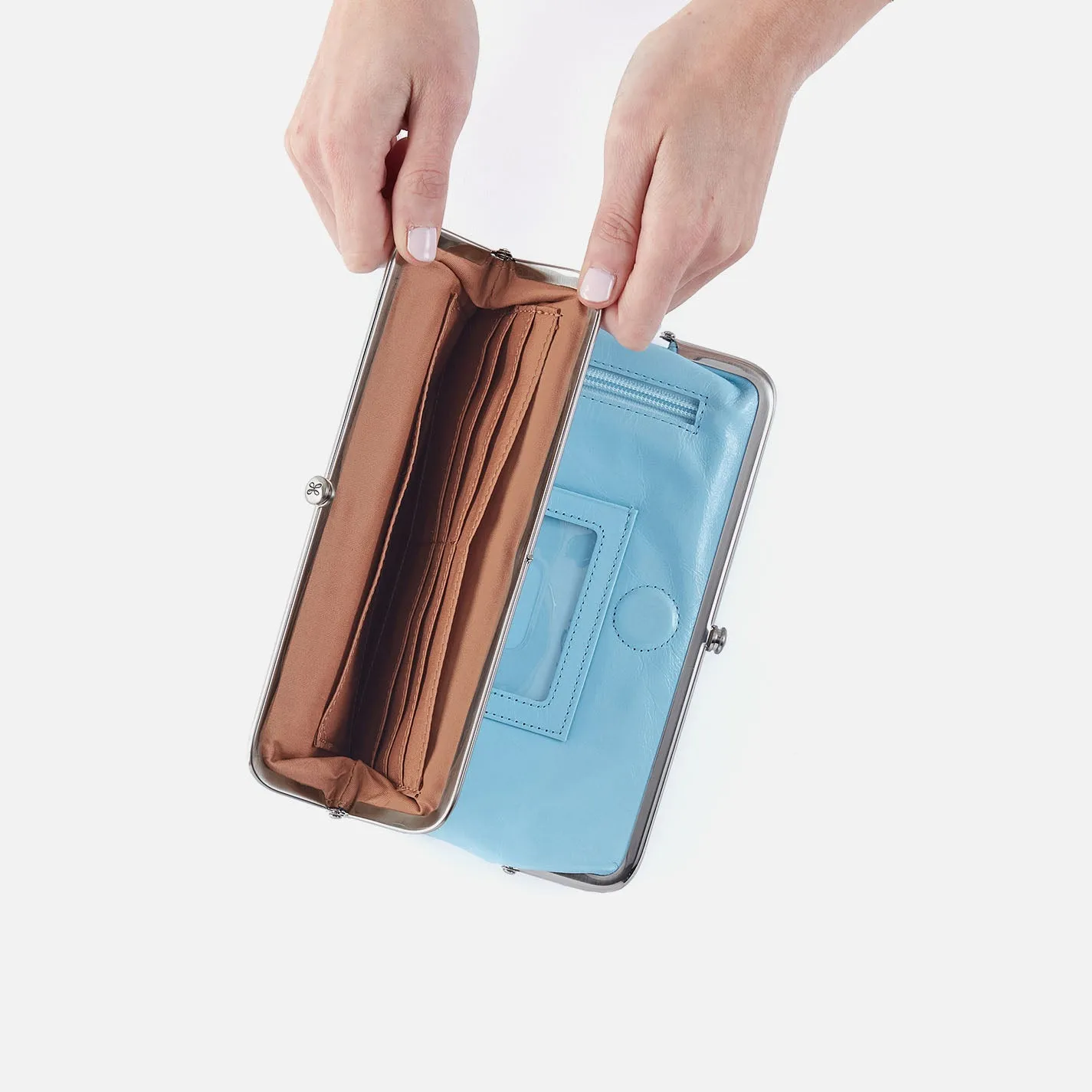 Lauren Clutch-Wallet In Polished Leather - Stratosphere