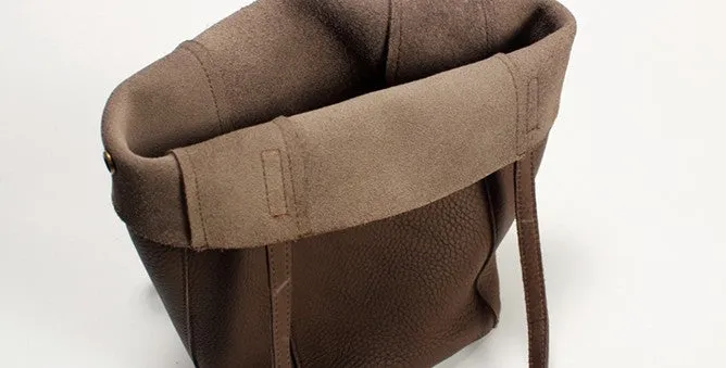 LEATHER Large WOMENs Bucket Tote Bag Work Tote Purses FOR WOMEN
