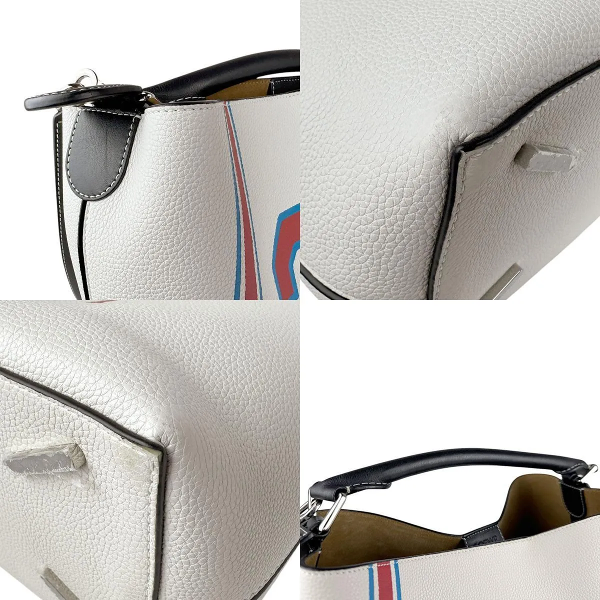 Loewe blue Off- Color Leather Handbag Shoulder Bag (Pre-Owned)