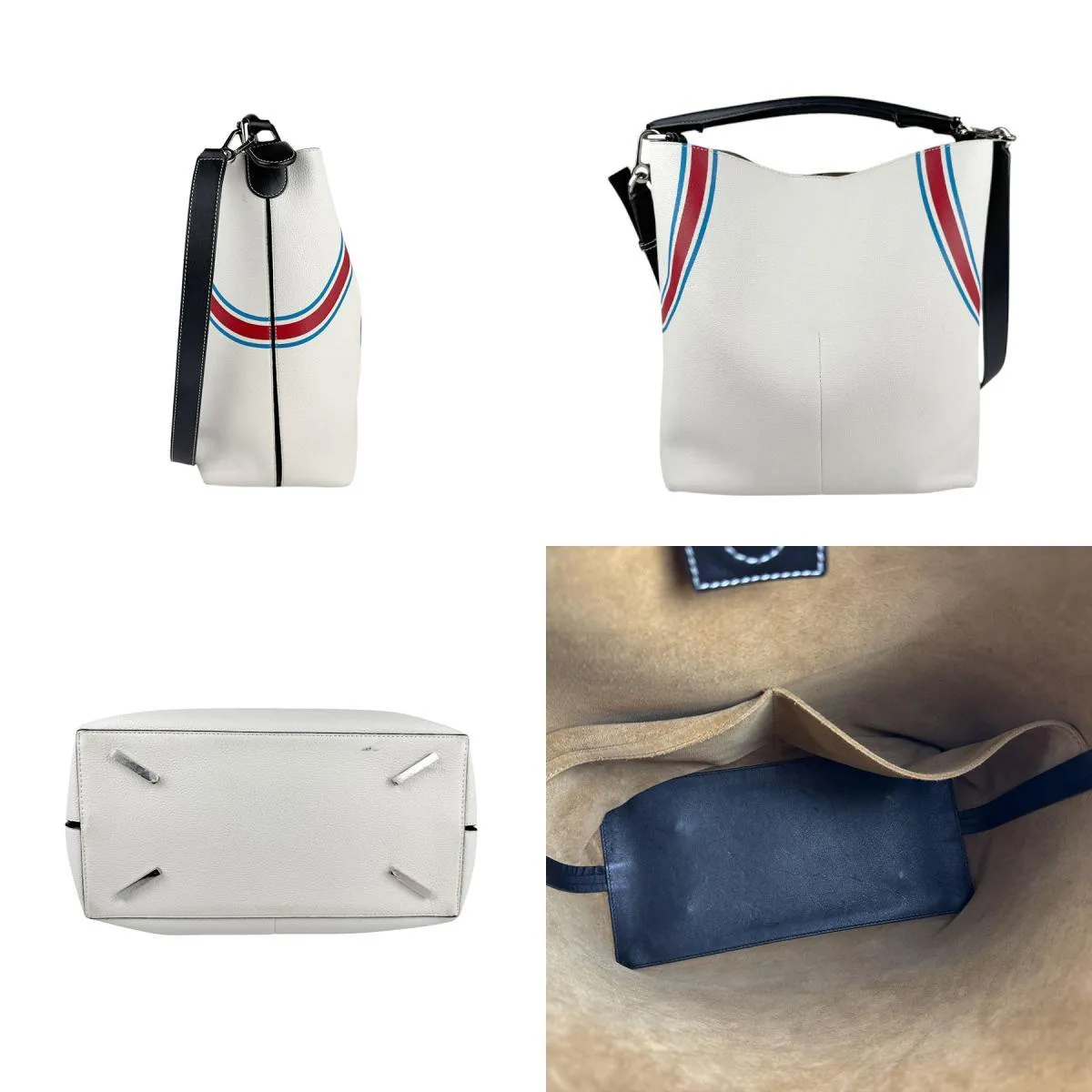Loewe blue Off- Color Leather Handbag Shoulder Bag (Pre-Owned)