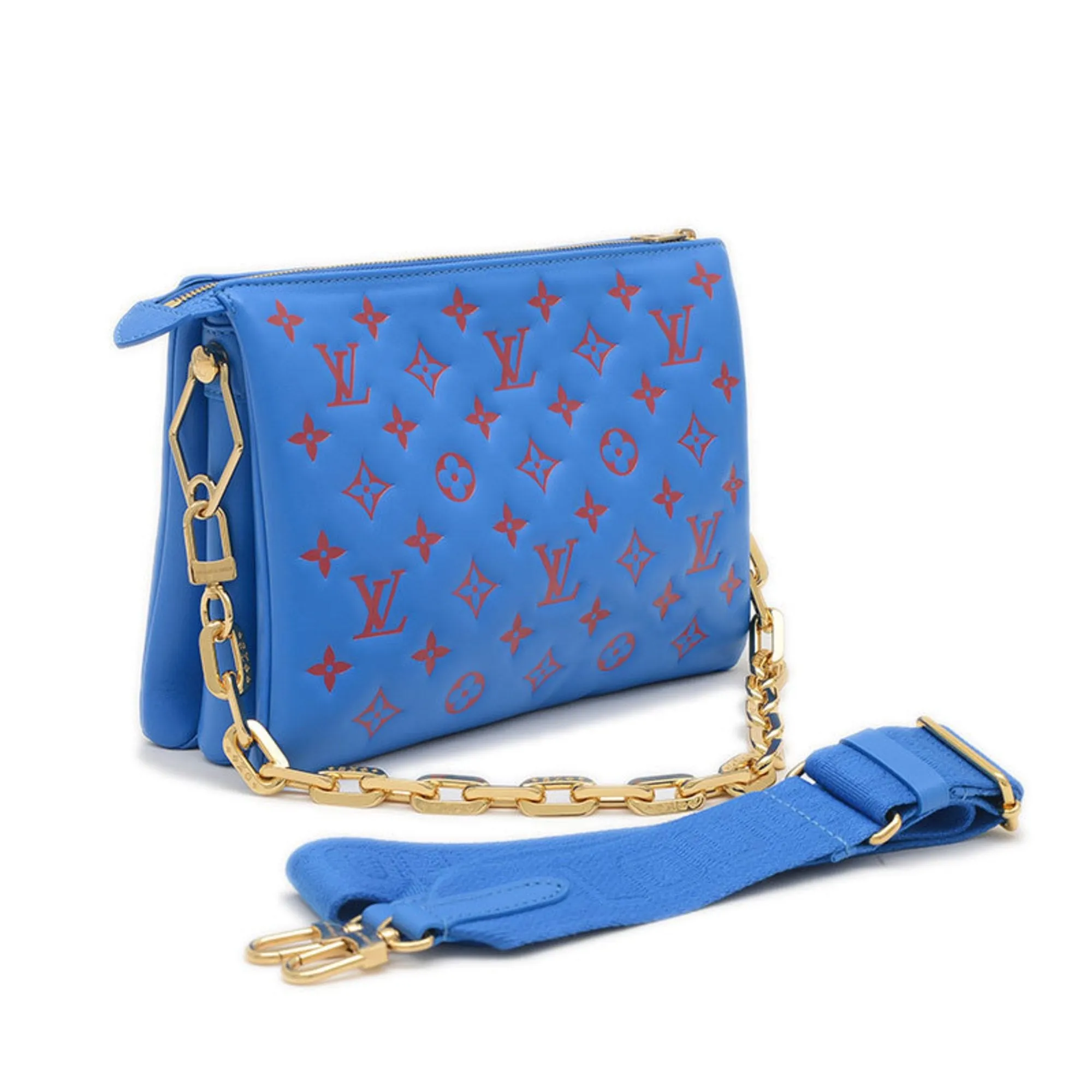 Louis Vuitton blue Color Leather Shoulder Bag (Pre-Owned)