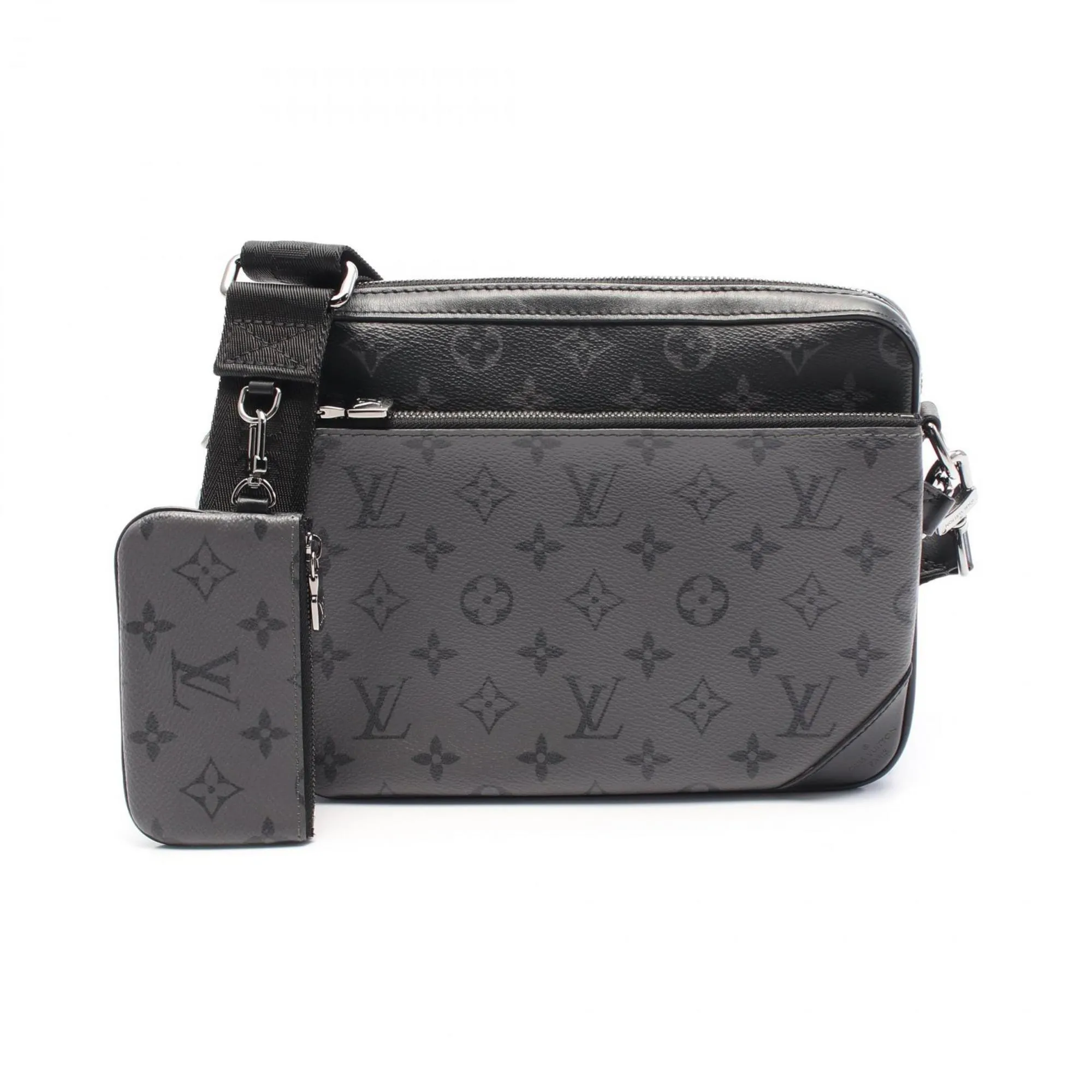 Louis Vuitton  Coated Canvas Pvc Monogram Eclipse Leather Shoulder Bag (Pre-Owned)