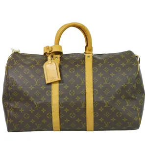 Louis Vuitton Keepall 45 Canvas Travel Bag (Pre-Owned)