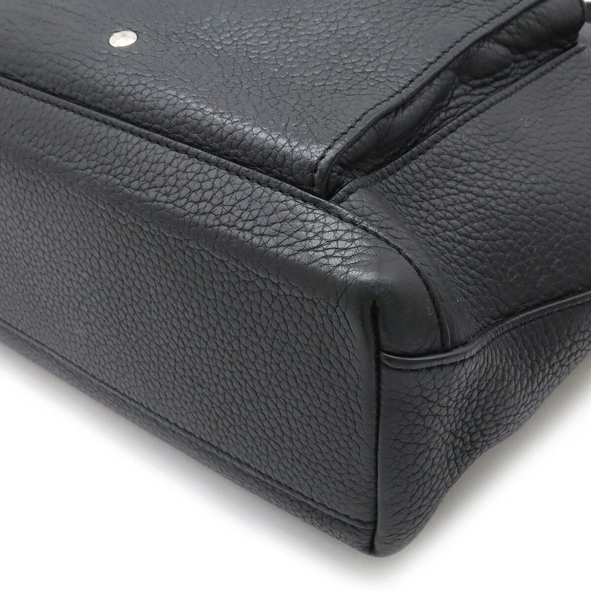 Louis Vuitton Noir Leather Shoulder Bag (Pre-Owned)
