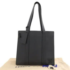Louis Vuitton Noir Leather Tote Bag (Pre-Owned)