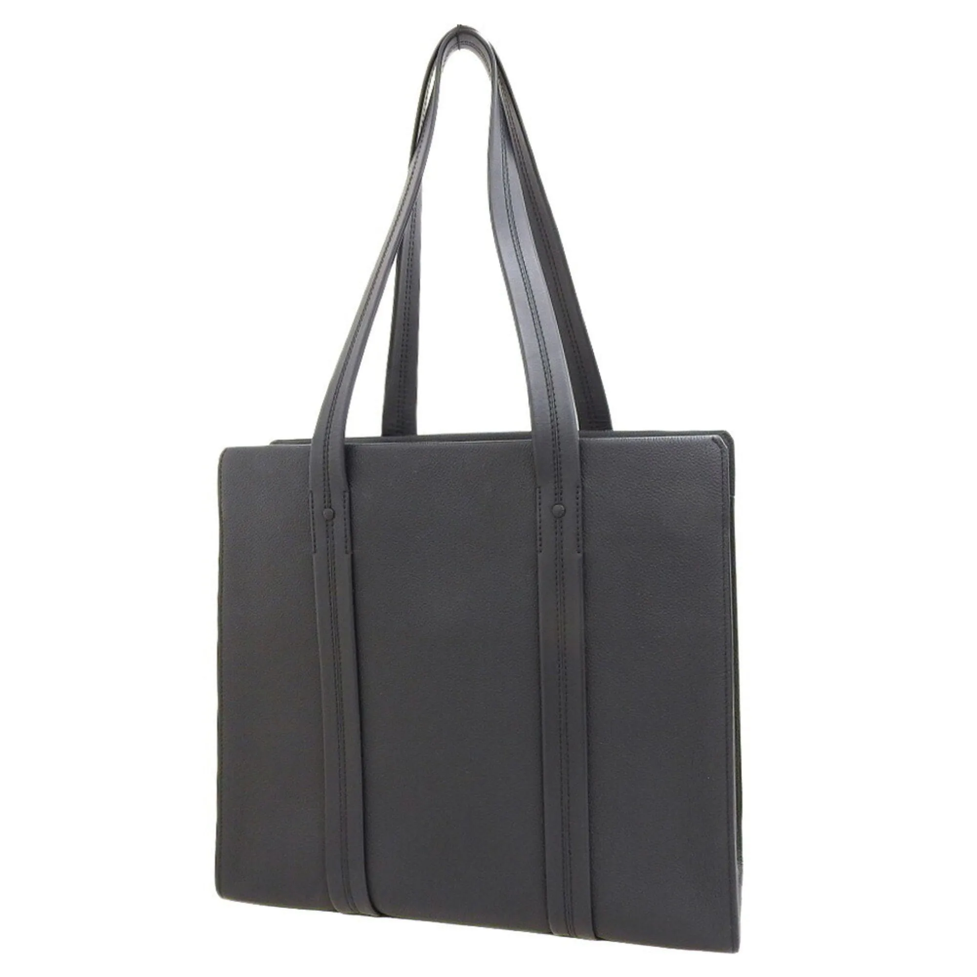 Louis Vuitton Noir Leather Tote Bag (Pre-Owned)