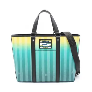 Louis Vuitton  yellow Coated Canvas Leather Tote Bag (Pre-Owned)