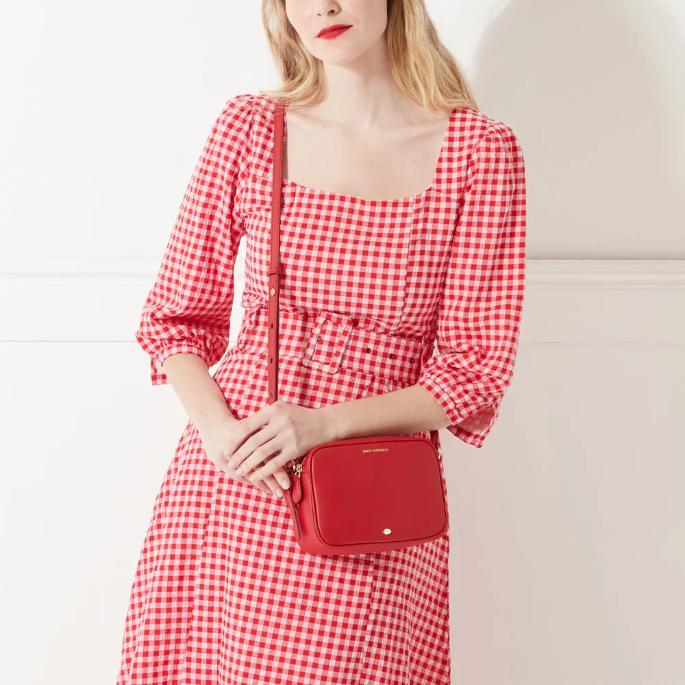 LULU RED LEATHER COLE CROSSBODY BAG