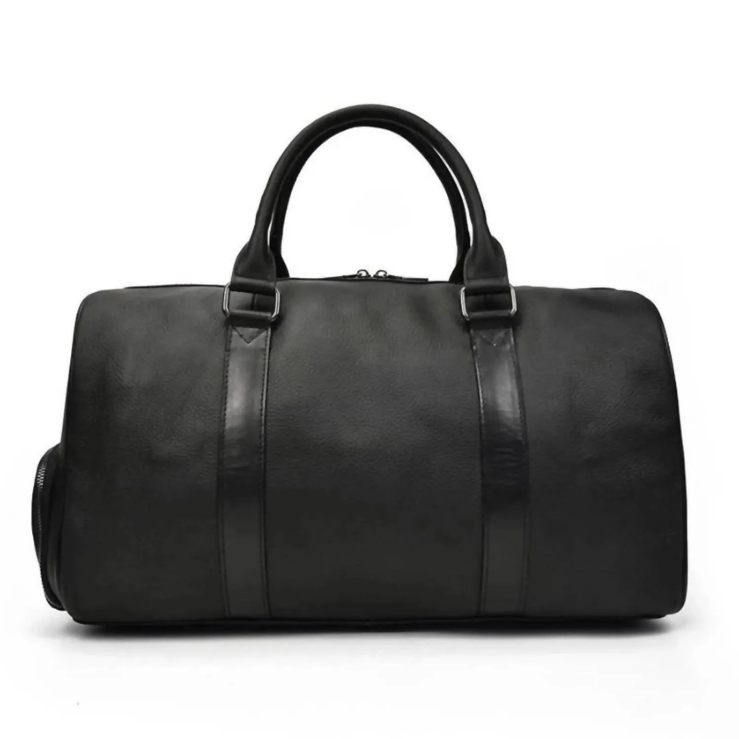 Men's Endre Weekender Vintage Leather Duffle Bag In Black