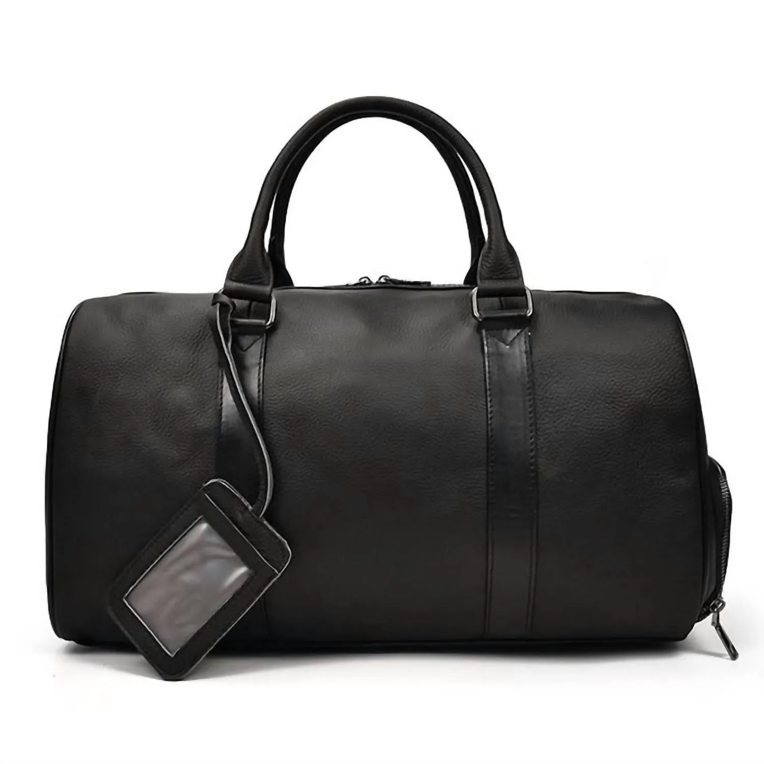 Men's Endre Weekender Vintage Leather Duffle Bag In Black
