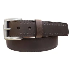 Men's Fargo Bison Leather Usa Belt In Brown
