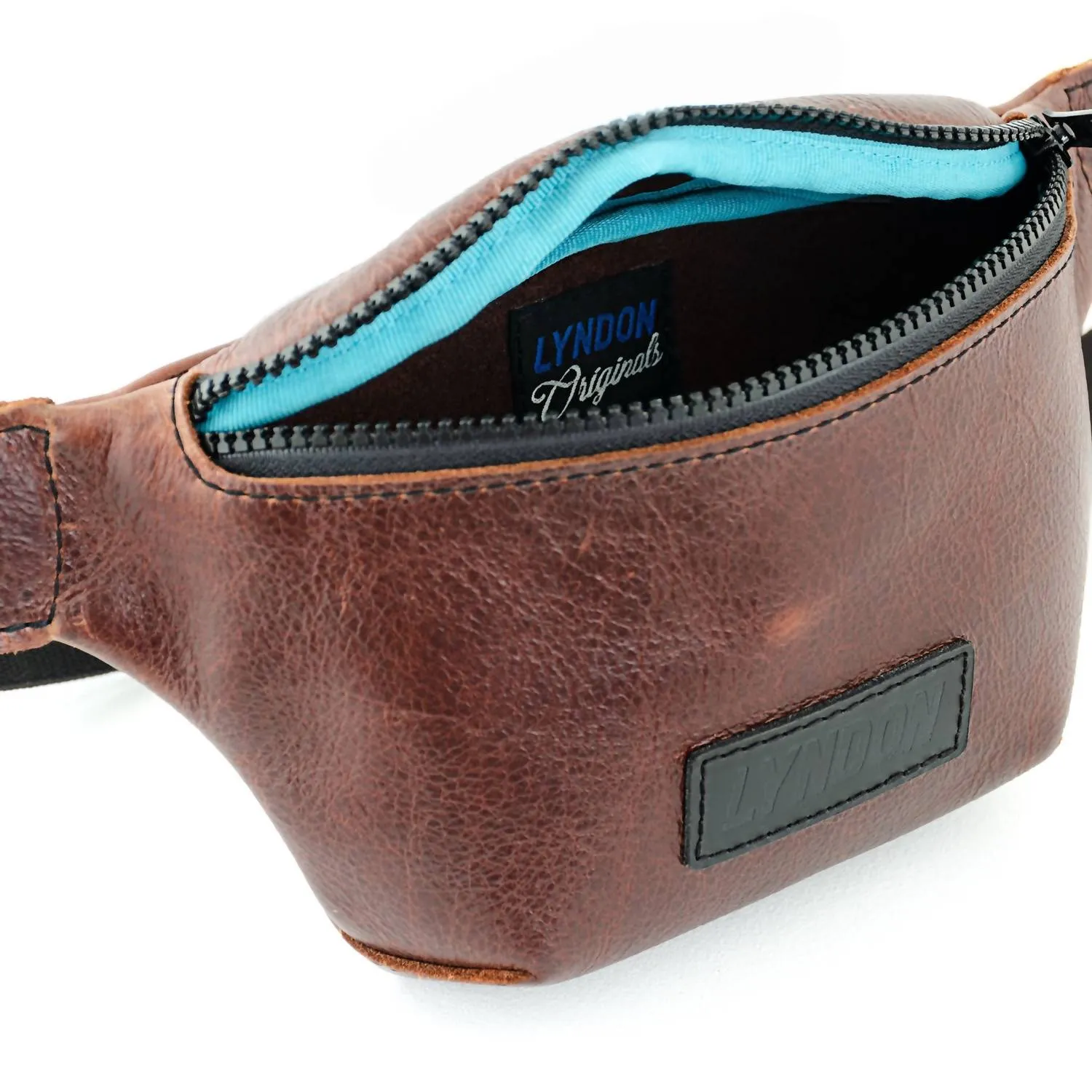 Men's Leather Belt Bag Fanny Pack In Bourbon