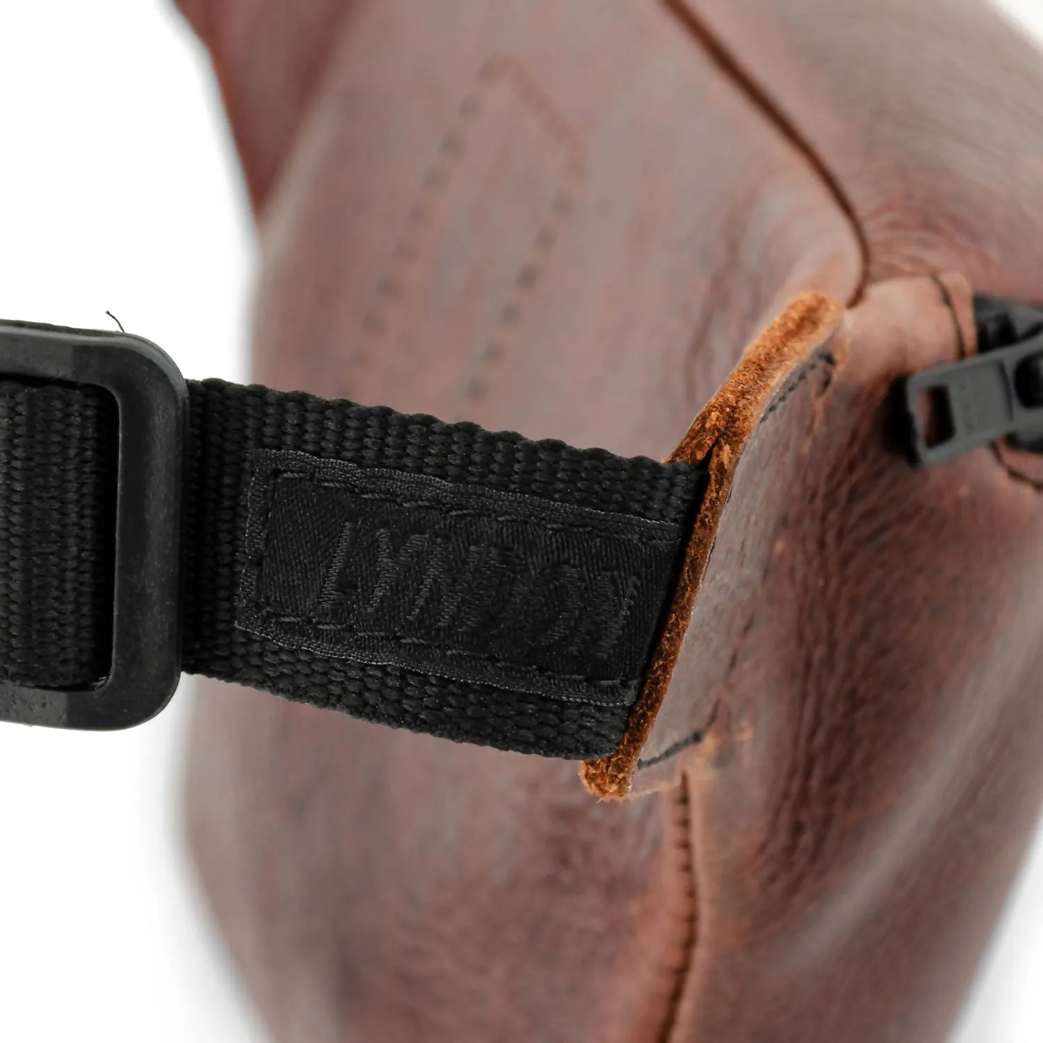 Men's Leather Belt Bag Fanny Pack In Bourbon