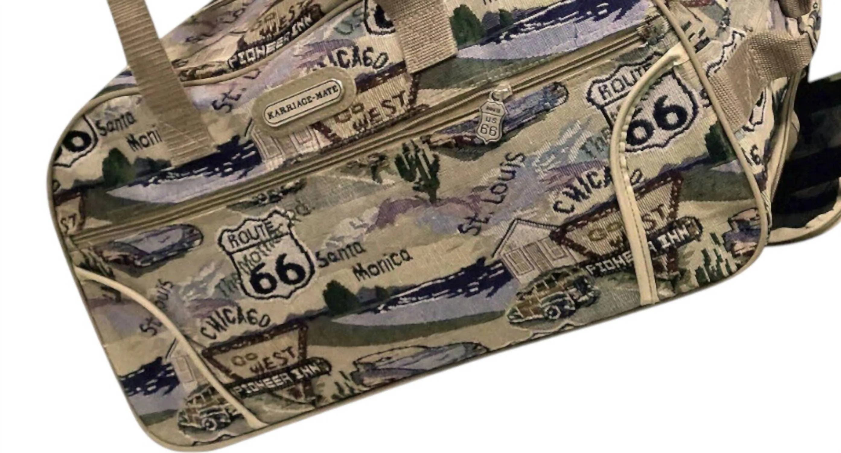 Men's Tapestry Rolling Duffel Bag With Wheels In Natural