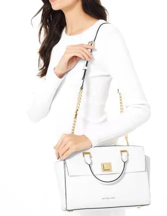 Michael Michael Kors Sylvia Crossgrain Leather Top Zip Satchel