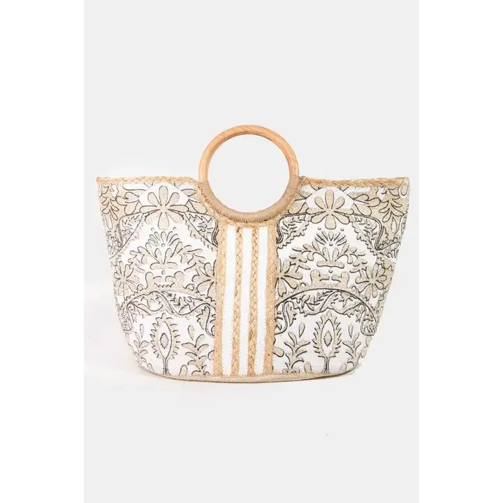 Myth Filigree Jute Tote Bag
