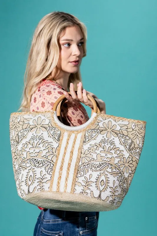 Myth Filigree Jute Tote Bag