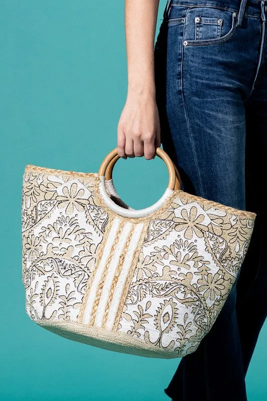 Myth Filigree Jute Tote Bag