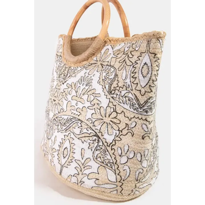 Myth Filigree Jute Tote Bag