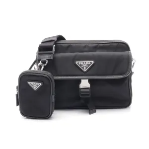 Prada Nylon Leather Shoulder Bag (Pre-Owned)