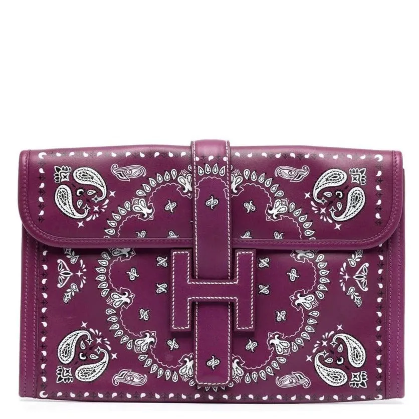 Purple Hand-Painted Bandana Jige Clutch