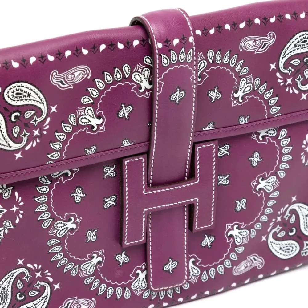 Purple Hand-Painted Bandana Jige Clutch