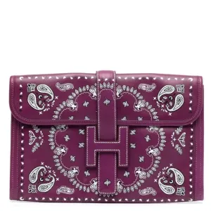 Purple Hand-Painted Bandana Jige Clutch