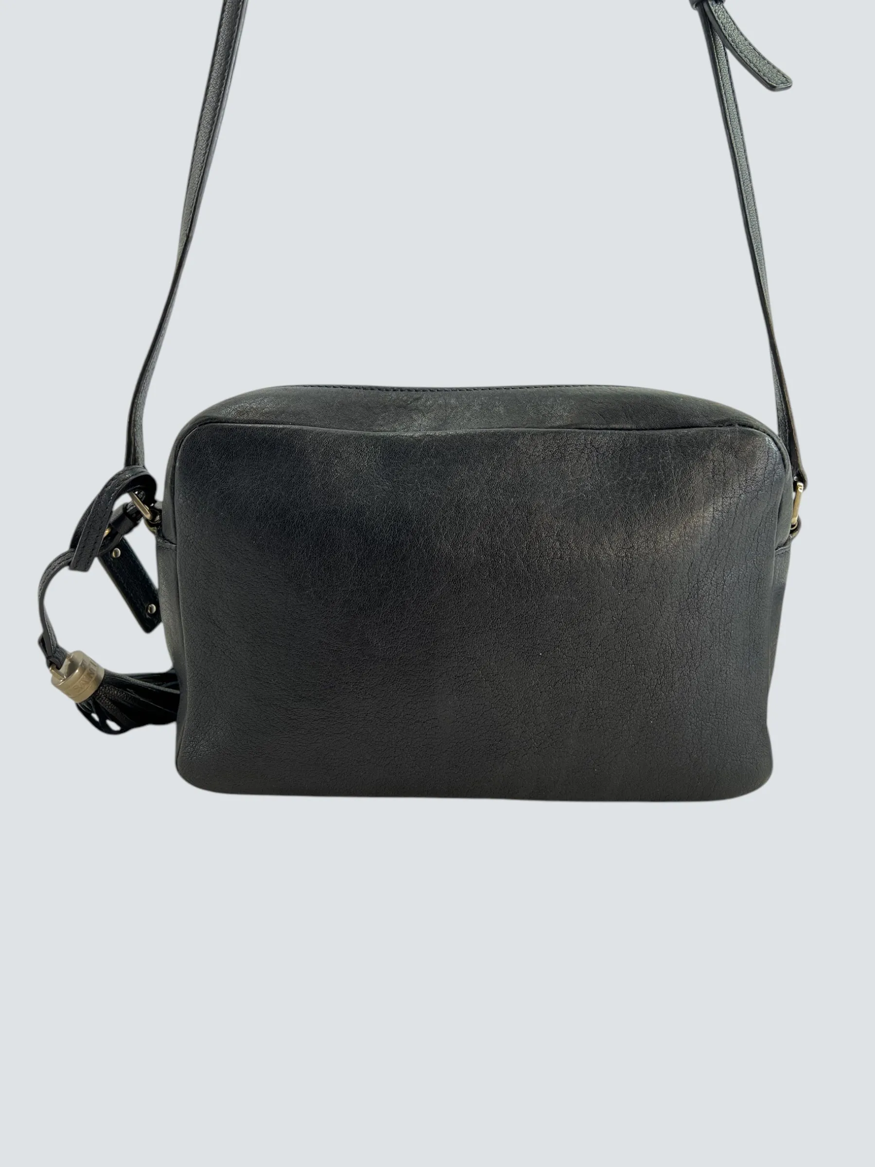Saint Laurent Black Leather "Lou" Crossbody