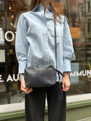 Saint Laurent Black Leather "Lou" Crossbody